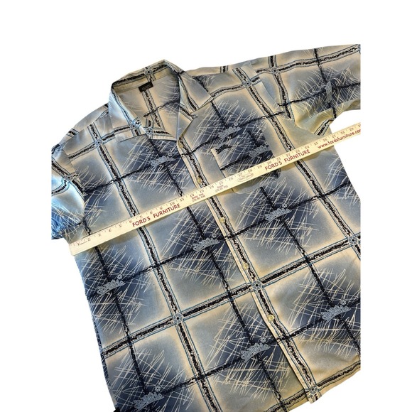 Southpole Vintage Y2K‎ Graphic Print Shirt XXL Blue White Plaid Streetwear 90's - Picture 7 of 9